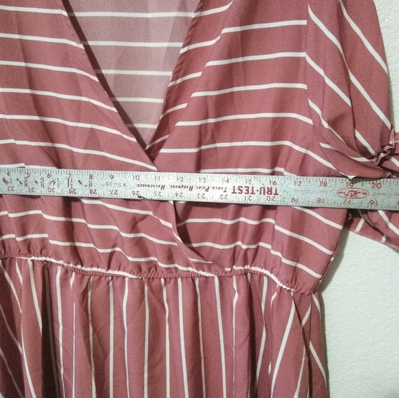 🚨50%off📦Shein Curve Dress Faux Wrap Knee Length Short Sleeve Pink 2X - Picture 12 of 12